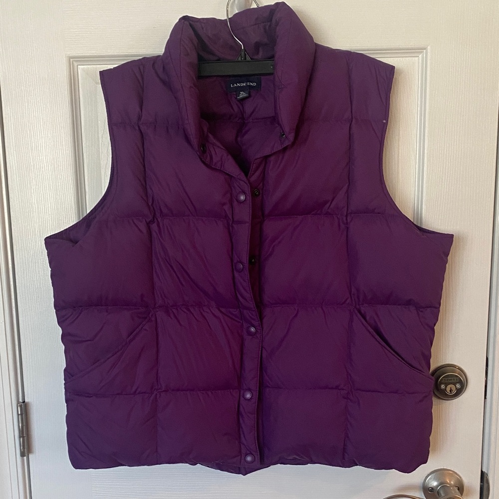 Lands' End Women's Purple Puffer Vest
